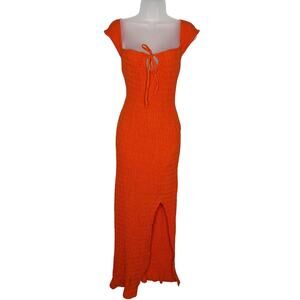 Free People Vibrant Orange Midi Dress